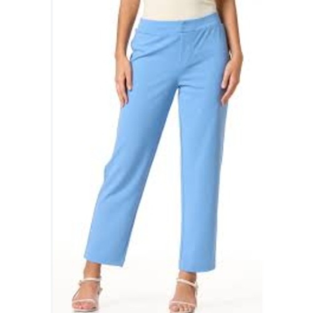 Calvin Klein Women's 14P Blue Ankle Dress Pants Polyester Rayon Stretch